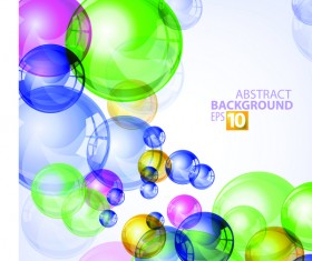 Color transparent bubbles vector background