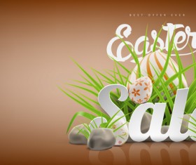 Colored egg with easter sale background vector 02