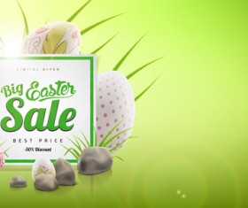 Colored egg with easter sale background vector 04