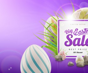 Colored egg with easter sale background vector 05
