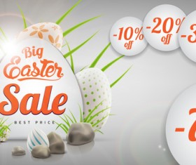 Colored egg with easter sale background vector 06