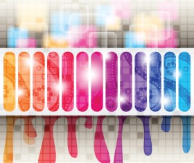 Colored tapes with blurs background vector