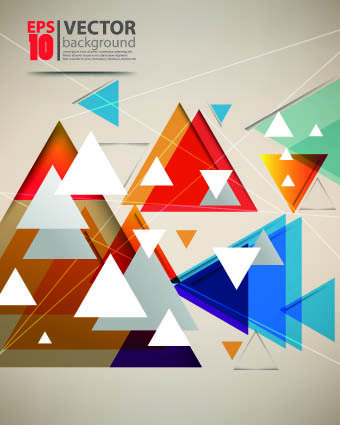 Colored triangle modern background vector