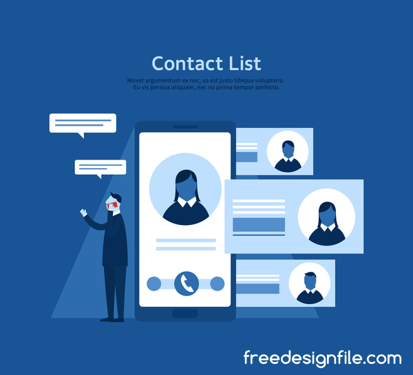 Contact list business background vector