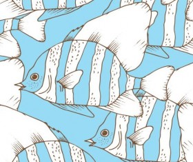 Coral fish hand drawn vector seamless pattern 11