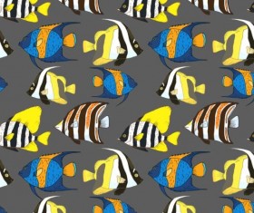 Coral fish hand drawn vector seamless pattern 18
