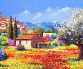 Country painting Stock Photo 02