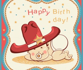 Cowboy party birthday vector