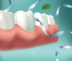 Creative dental floss advertising template vector 02