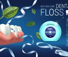 Creative dental floss advertising template vector 03