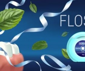 Creative dental floss advertising template vector 04