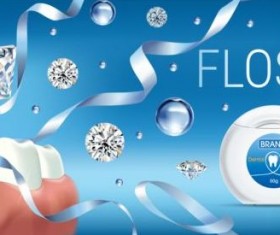 Creative dental floss advertising template vector 05