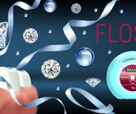 Creative dental floss advertising template vector 06