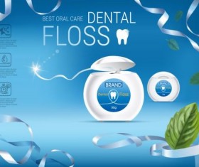 Creative dental floss advertising template vector 07