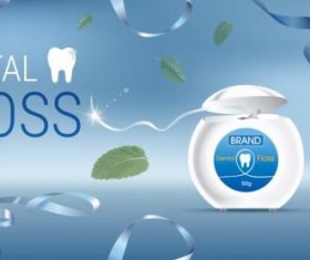 Creative dental floss advertising template vector 08