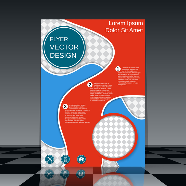 Cricles flyer cover template illustration vector 06