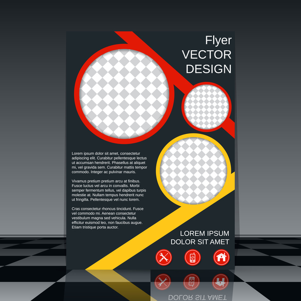 Cricles flyer cover template illustration vector 07