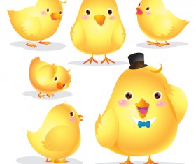 Cute Chick cartoon vector material