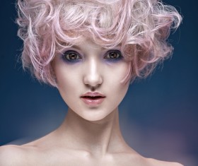 Cute girl with pink hair HD picture 01