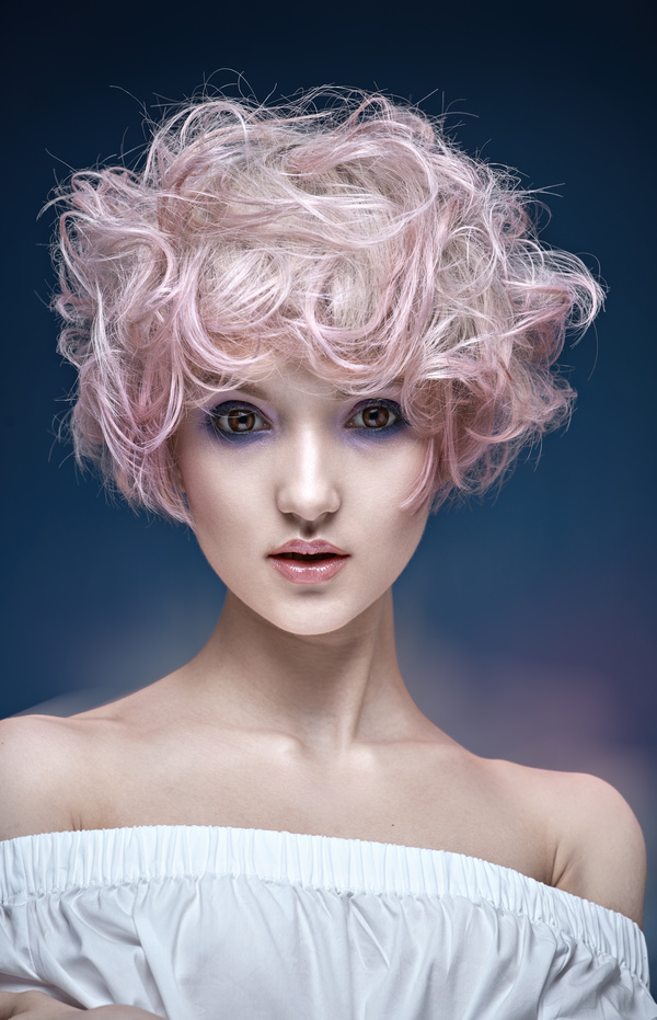 Cute girl with pink hair HD picture 01