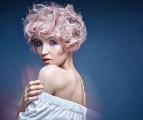 Cute girl with pink hair HD picture 02