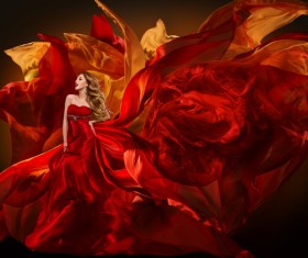 Dancing red skirt Stock Photo 01