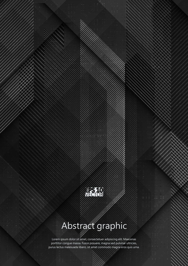 Dark geometric textures pattern vector 06