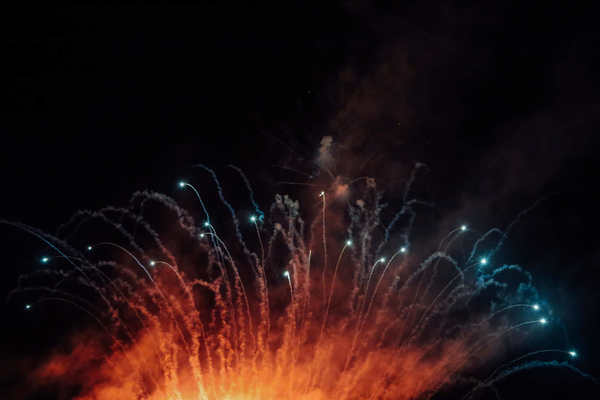 Dazzling fireworks Stock Photo