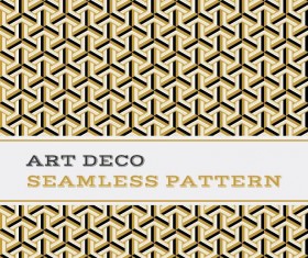 Deco seamless pattern black white and golden vector 05