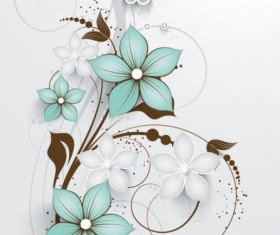 Decorative flower curls design vector background 01