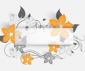 Decorative flower curls design vector background 02