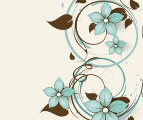 Decorative flower curls design vector background 03