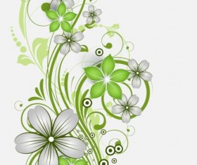 Decorative flower curls design vector background 04
