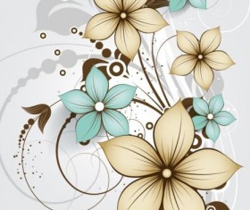 Decorative flower curls design vector background 05