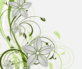 Decorative flower curls design vector background 06
