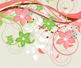 Decorative flower curls design vector background 07