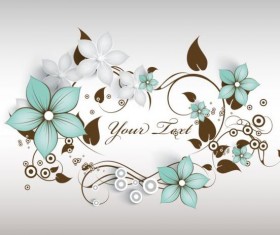 Decorative flower curls design vector background 09