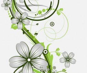 Decorative flower curls design vector background 10