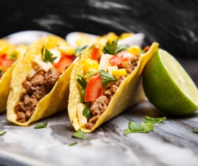 Delicious tortillas with lemon Stock Photo