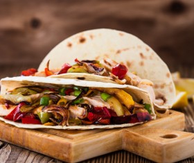 Delicious vegetable tacos Stock Photo