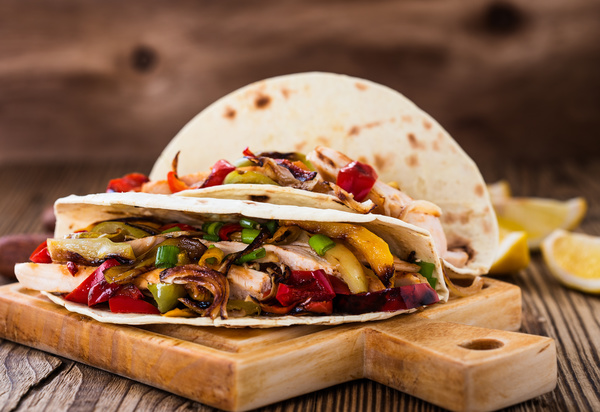Delicious vegetable tacos Stock Photo