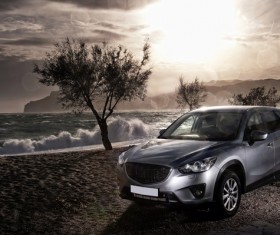 Driving cars on the road under the sun HD picture