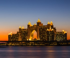 Dubai Palm Island Night Scene HD picture