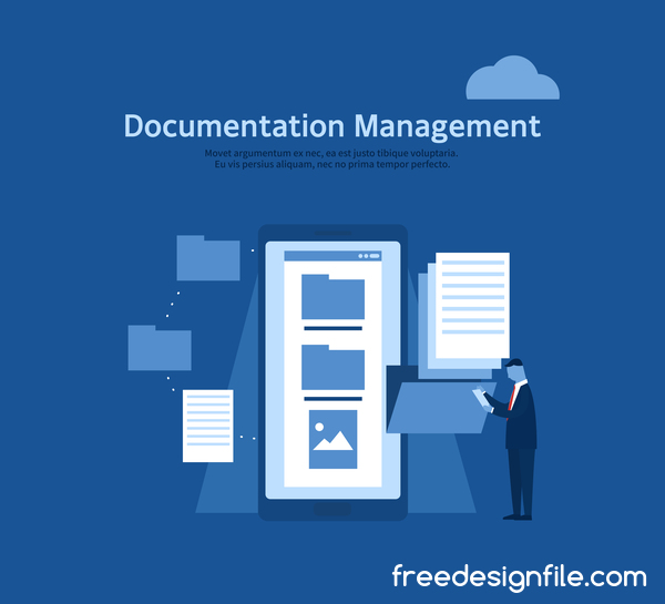 Ducomentation management business background vector