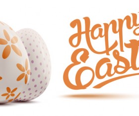 Easter background with decorated eggs vector 01