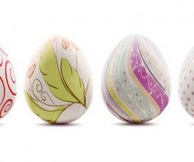 Easter background with decorated eggs vector 03