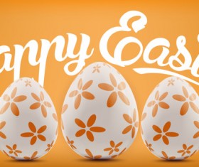 Easter background with decorated eggs vector 04