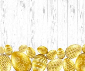 Easter card with golden eggs vector 06