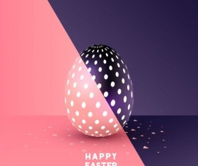 Easter egg with colored easter background vector 02