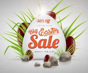 Easter sale advertising background with chocolate eggs vector 06